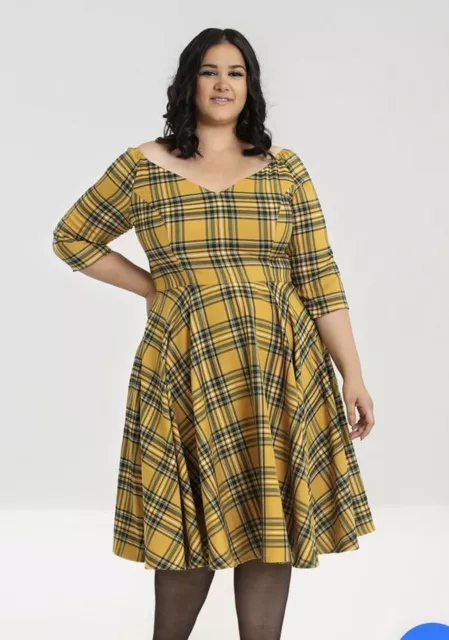 Hell Bunny Wither 50s Tartan Dress Size 24  5XL