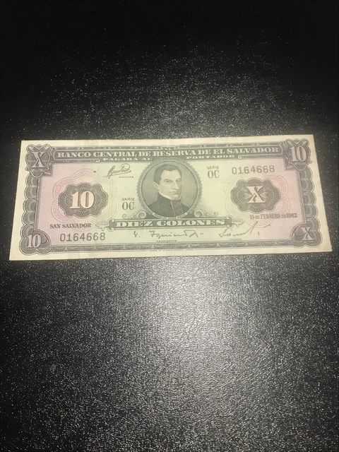 El Salvador 10 Cólones 1962