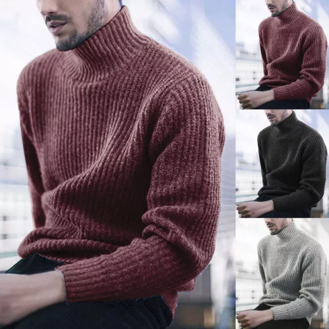 #Langärmliger Rollkragenpullover Für Herren Aus Gestreiftem Strick ▲R