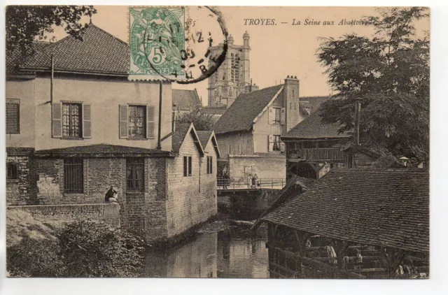 TROYES - AUBE - CPA 10 - Théme Lavoirs - La Seine aux Abattoirs