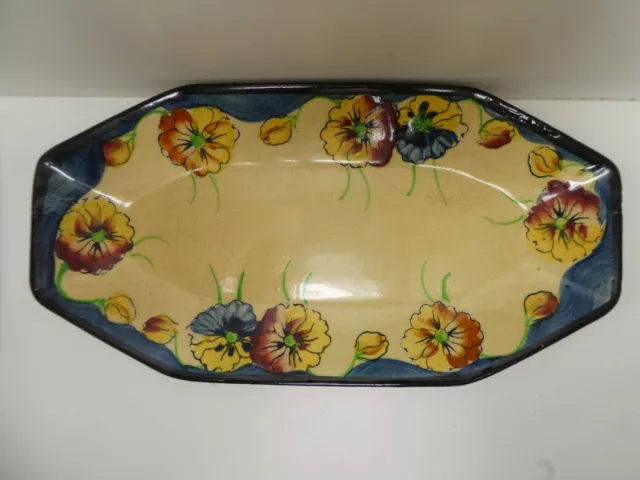 Vintage Pottery Retro Japan Hand Painted Petunia Plate Platter