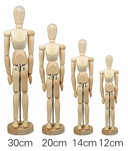 Wooden Manikin Human Figure Artist Draw Painting Model Mannequin Jointed Doll GA
