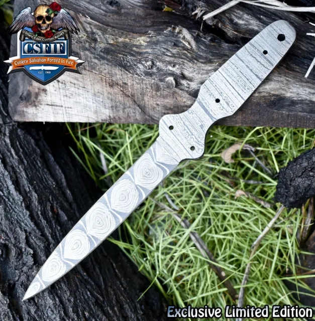 CSFIF Hand Forged Knife USA Damascus Blank Blade Wootz EDC Limited Edition