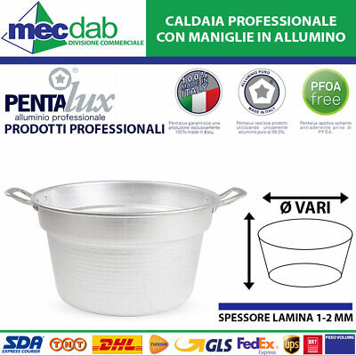 Caldaia professionale 33Lt Pentalux in alluminio per pomodori conserve altezza 31cm diametro 56cm 