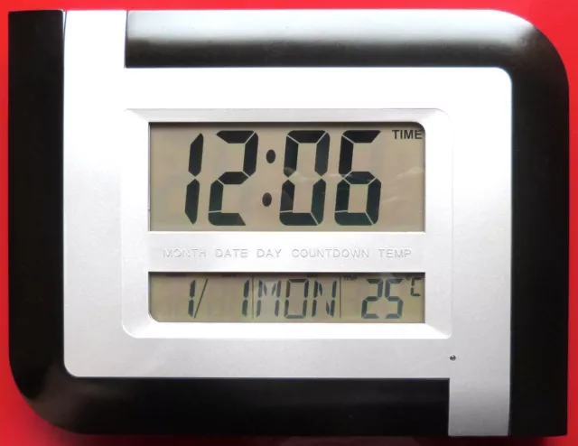 Lumière intelligente contrôle du son LCD grande horloge murale numérique alarme calendrier horaire bureau