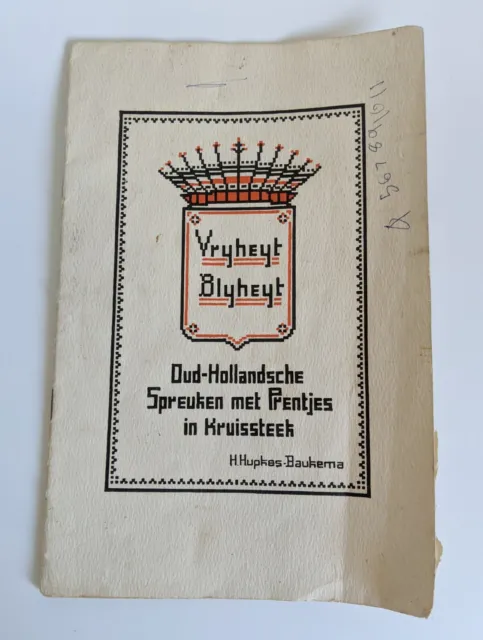 Old Dutch Proverbs with Pens Cross Stitch Vintage Ephemera Patterns Craft Needle