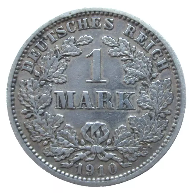 Deutsches Kaiserreich 1 Mark 1910 J , großer Adler, Jaeger 17