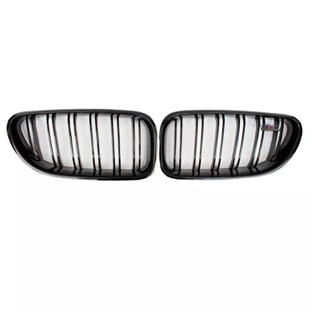 Car Double Line Gloss Black Front Center Grille For 11-17 BMW 6 Series F12 F06