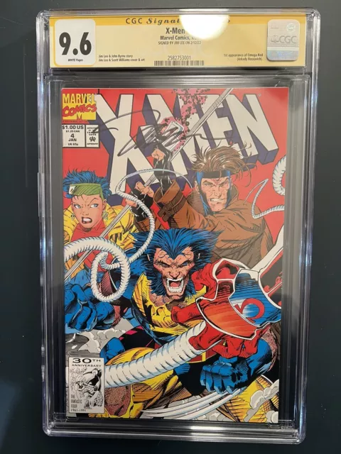 X-Men #4 Cgc 9.6 1992 1St Appearance Of Omega Red Signed By Jim Lee  Marvel