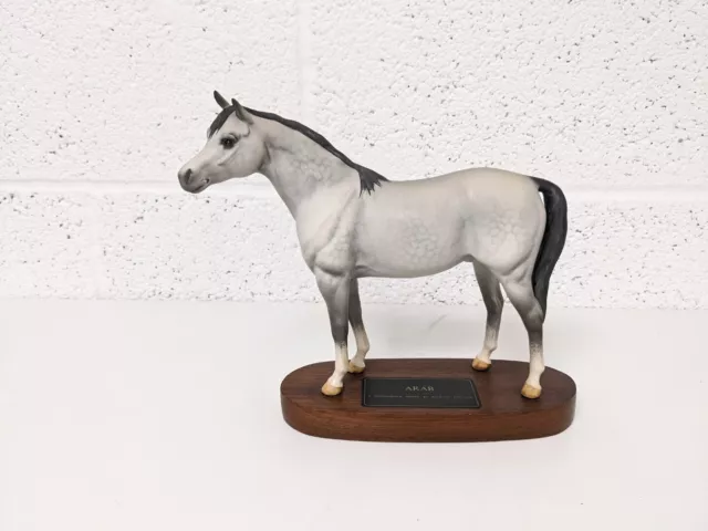 Beswick Arab Horse On Wooden Plynth Connoisseur Model AIYYI