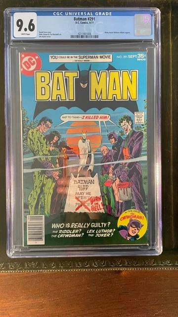 Batman #291 CGC 9.6 White Pages Scarecrow Joker Villains DC Comics 1977