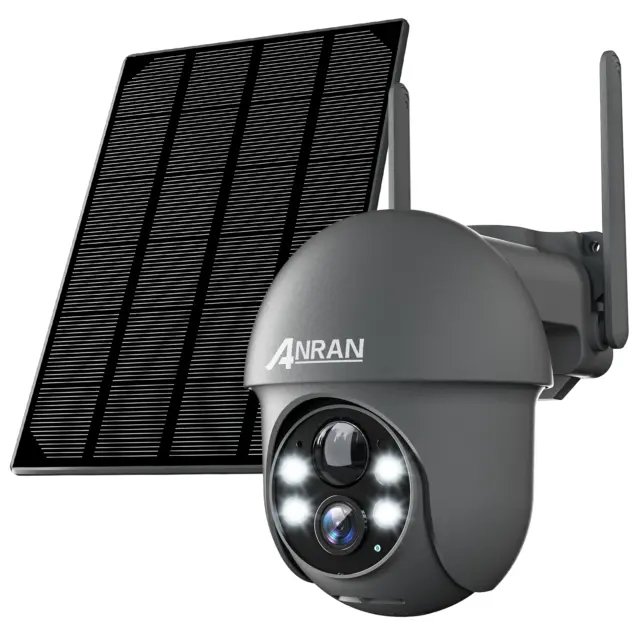 ANRAN Wireless Security Camera 360°PTZ WiFi IP Solar Powered Energy CCTV Outdoor
