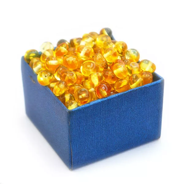 Baltic amber beads about 100 pcs yellow 10gr. 3