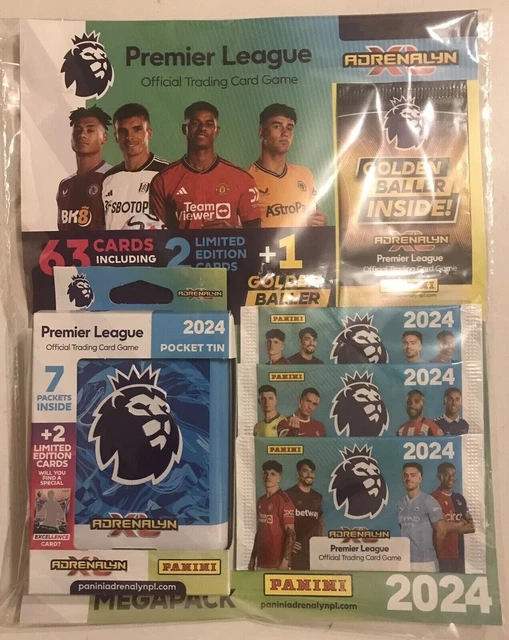 UK PANINI ADRENALYN XL Blue Tin 63 Cards Megapack Football Premier