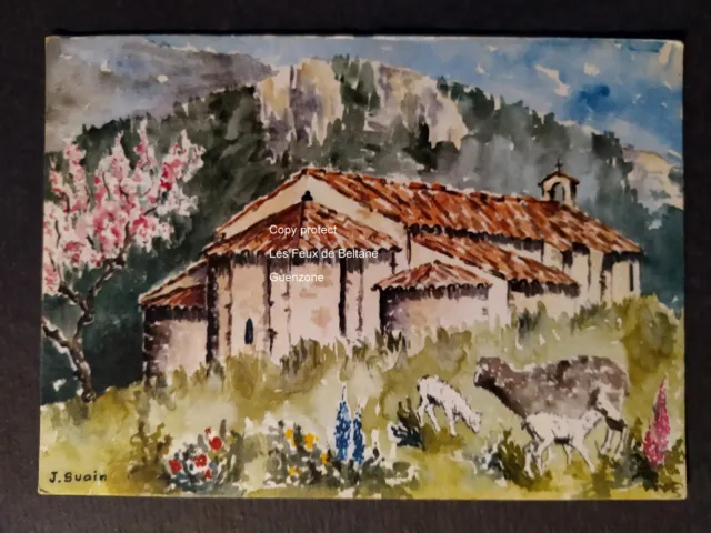 Rural Chapel of Provence watercolors SUAIN postcards postcard