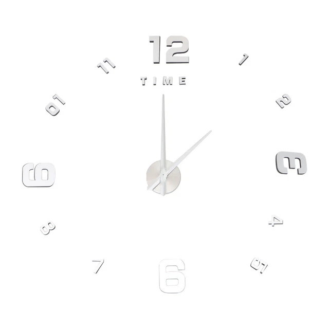 Moderno Reloj de Pared Grande 3D Sin Marco Novedad Hágalo usted mismo Espejo Reloj de Superficie Hogar