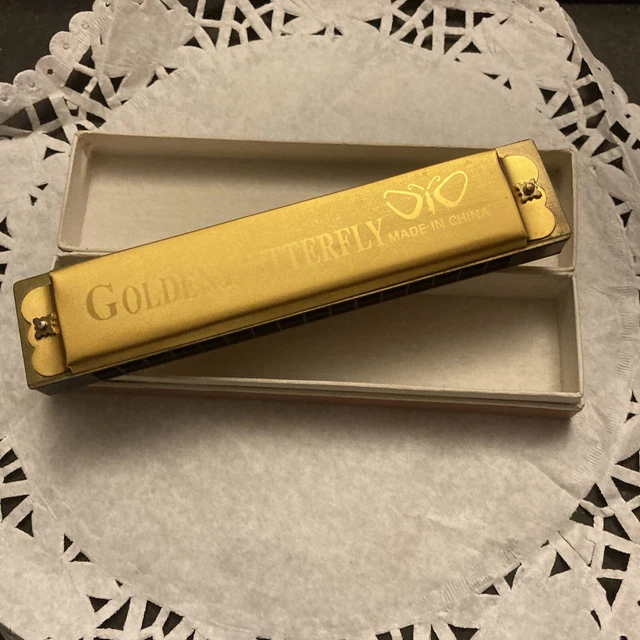 GOLDEN BUTTERFLY HARMONICA in gold finish 12.00 PicClick UK