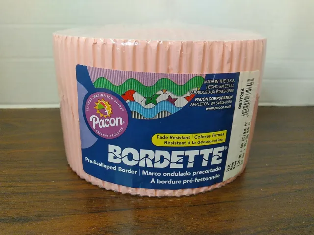 Pacon Bordette Decorative Border, Pink, 2.25 in x 50 ft 0037284