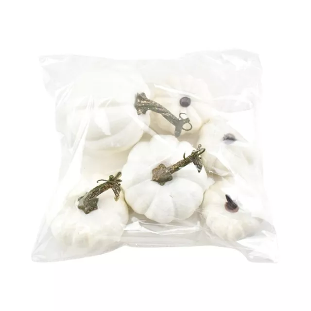 Artificial White Pumpkins Bulk Faux Harvest Pumpkins for Wedding Tabletop Decor