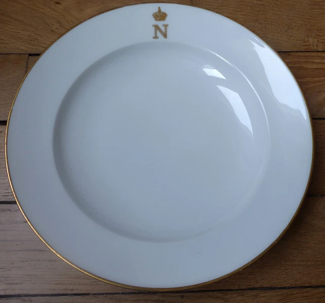 Plat à Cake Napoléon 1er - Porcelaine Limoges (?), Vintage 1950, Reproduction