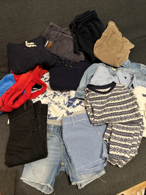 Pacchetto vestiti per bambini 18 mesi - 3 anni pantaloni bambino Gap Zara velluto a coste 14 articoli