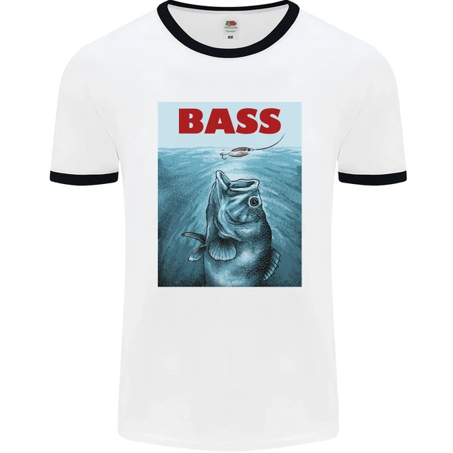 Bass Fishing Parody Funny Fisherman Mens Ringer T-Shirt