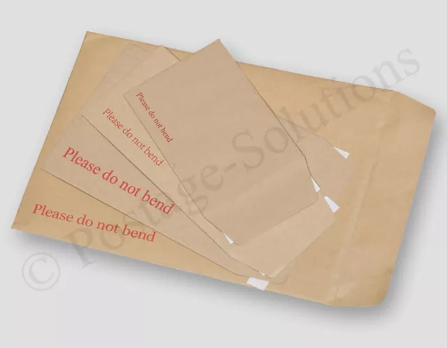 Hard Card Board Backed - Please Do Not Bend - Envelopes Manilla Brown - All Size