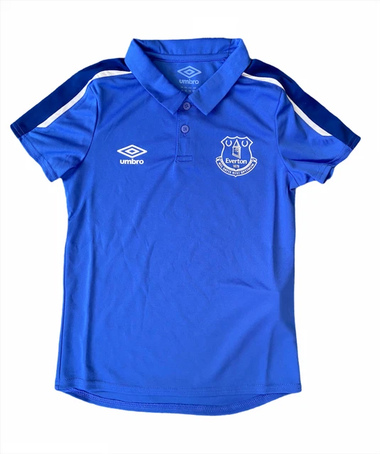 Polo in polipolo Everton Football Bambino (taglia 7-8y) blu Umbro manica corta - Nuova