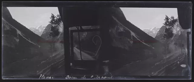 France ou Suisse Montagne Photo Plaque de verre NEGATIF Vintage VR11f  