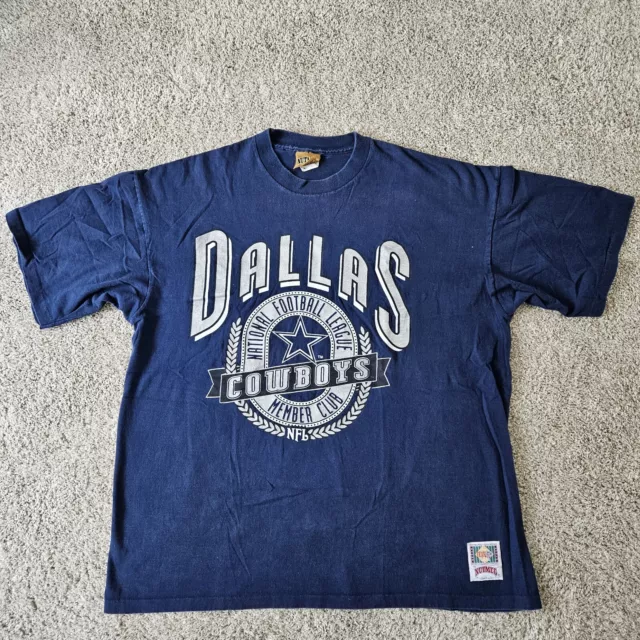 Dallas Cowboys Nutmeg T-Shirt Vintage Blue Single Stitch Size XL made in USA NFL