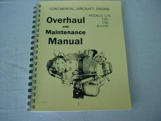 Continental Engines C75 C85 C90 0-200 Overhaul Manual -1