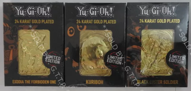 YUGIOH! - 24K GOLD PLATED COLLECTABLE (x3) - LIMITED EDITION - SET 2 FREE UK P&P