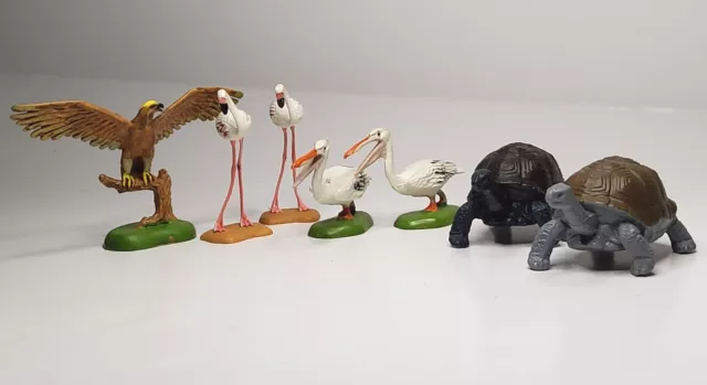 Vintage Plastic Britains Wildlife Zoo Animal Lot Pelican Flamingo Eagle Tortoise