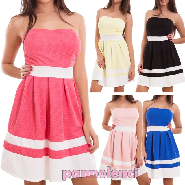 Robe Bandeau Asymétrique Pour Femme - Mini Robe Tendance été - Neuf Avec étiquettes