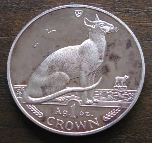 Zaldi2010 - Isla De Man , 1 Crown , 1 Oz De 1992 . Cat . Plata , Silver