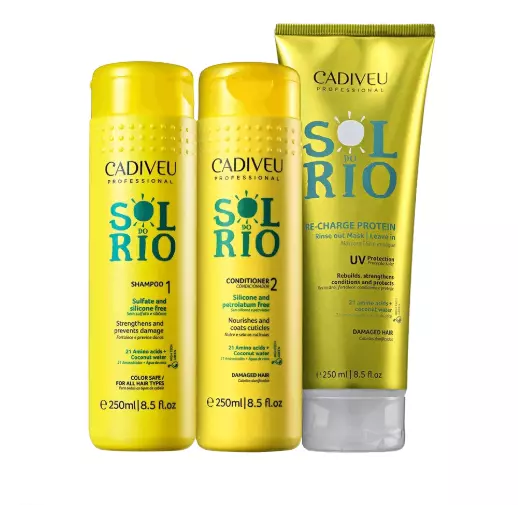 Cadiveu Sol Do Rio Cheveux UV Protection Usage Quotidien Kit 3 X 250ml