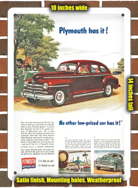 Metal Sign - 1947 Plymouth Special DeLuxe Sedan- 10x14 inches