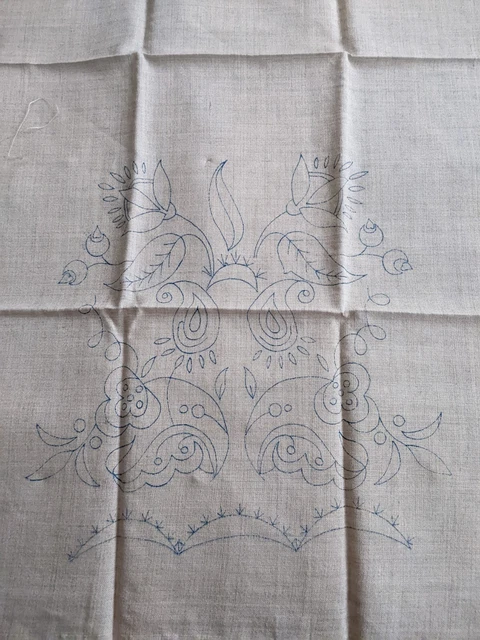 Vintage neu Sofa Stuhl Rückenlehnen zum Sticken 5er Set gestempelt Bettwäsche
