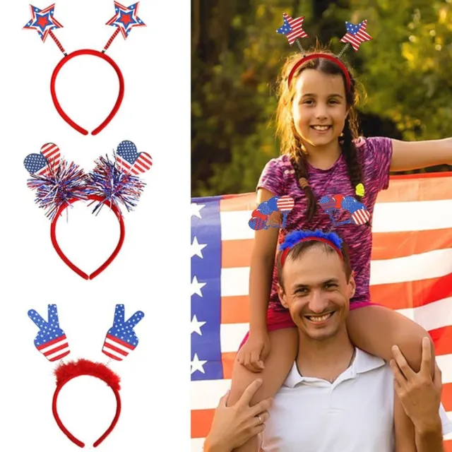 Day Sequined Headband Flag Hair Band Hair Hoops Independence Day Headwear