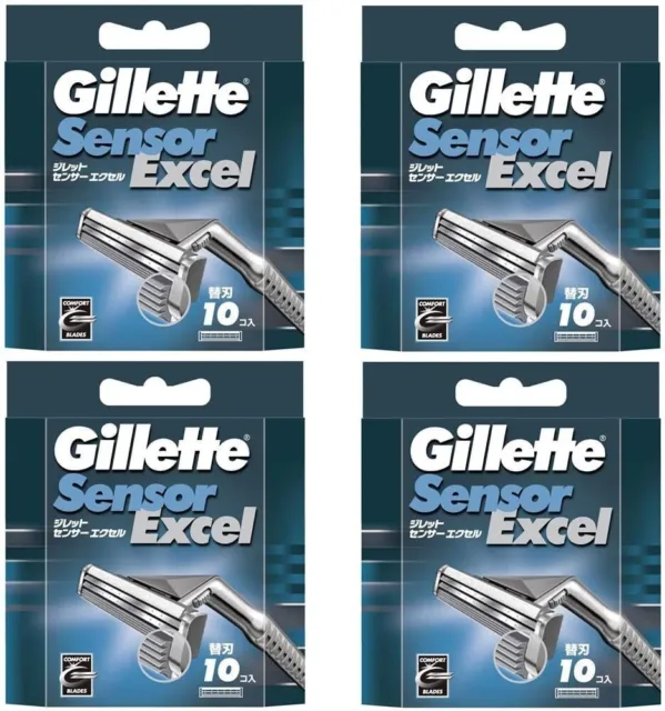 NUEVO Cartuchos de Afeitado Excel Sensor Gillette Hoja de Repuesto - Paquete de 10