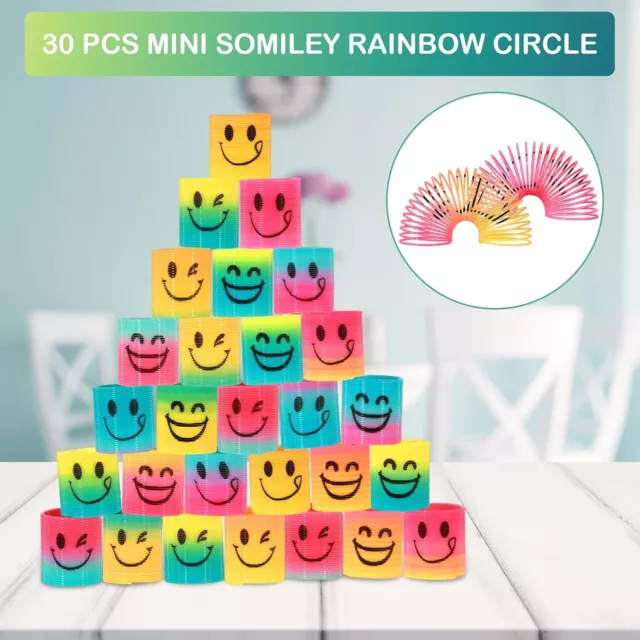 30 Pezzi Molle Gadget Compleanno per Bambini, Mini Smile Molla Giocattolo 2