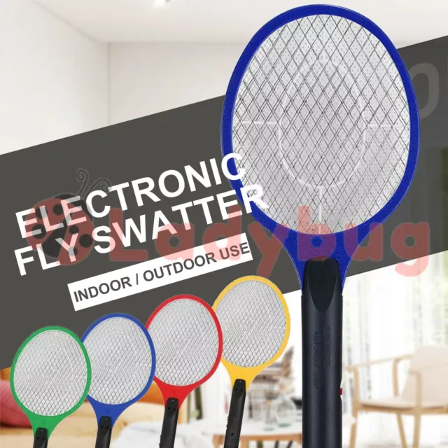 1/2/3X Electronic Fly Swatter Mosquito Bug Insect Kill Zapper Racket RANDOM COLO