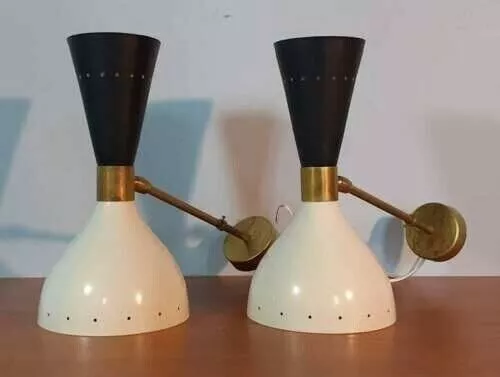 A pair of 1950's style Stilnovo Italian diabolo Wall light Mid Century Wall Lamp