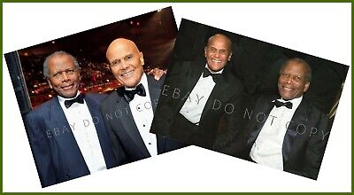 HARRY BELAFONTE & SIDNEY POITIER One of Kind SET OF TWO PHOTOS Actor & Singer