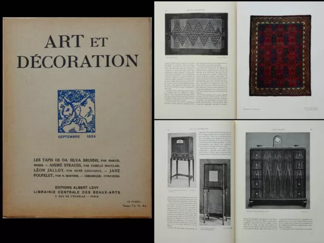 Art Et Decoration Septembre 1924 Da Silva Bruhns, Leon Jallot, Jane Poupelet