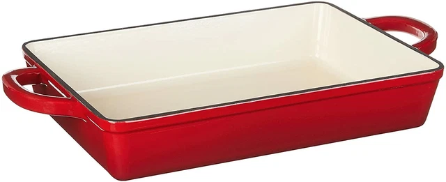 Crock Pot Artisan 13 in. Scarlet Red Enameled Cast Iron Lasagna Casserole Pan