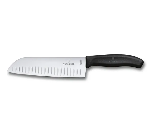 Victorinox 17cm Santoku Fluted Edge Cooks & Chefs Knife 6.8523.17B