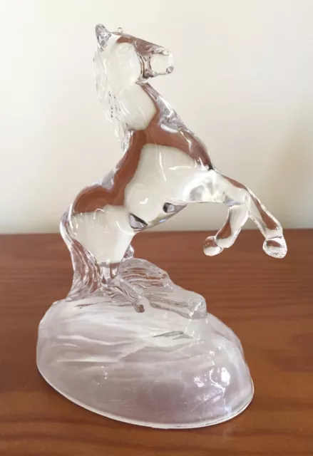 Royal Crystal Rock RCR Rearing Horse Figurine Excellent CONDITION Lead Crystal