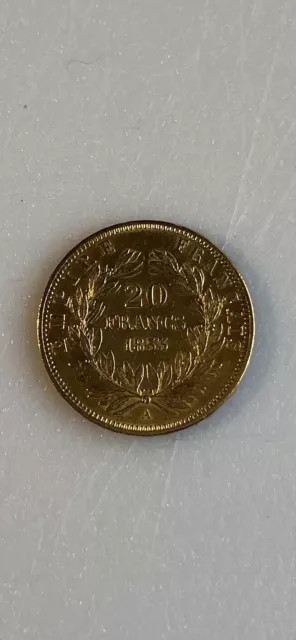 Monnaie France  20 francs Napoléon III Or 1853 Paris (A)