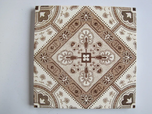 Antique Victorian Wedgwood Aesthetic Brown Transfer Print Wall Tile C1887